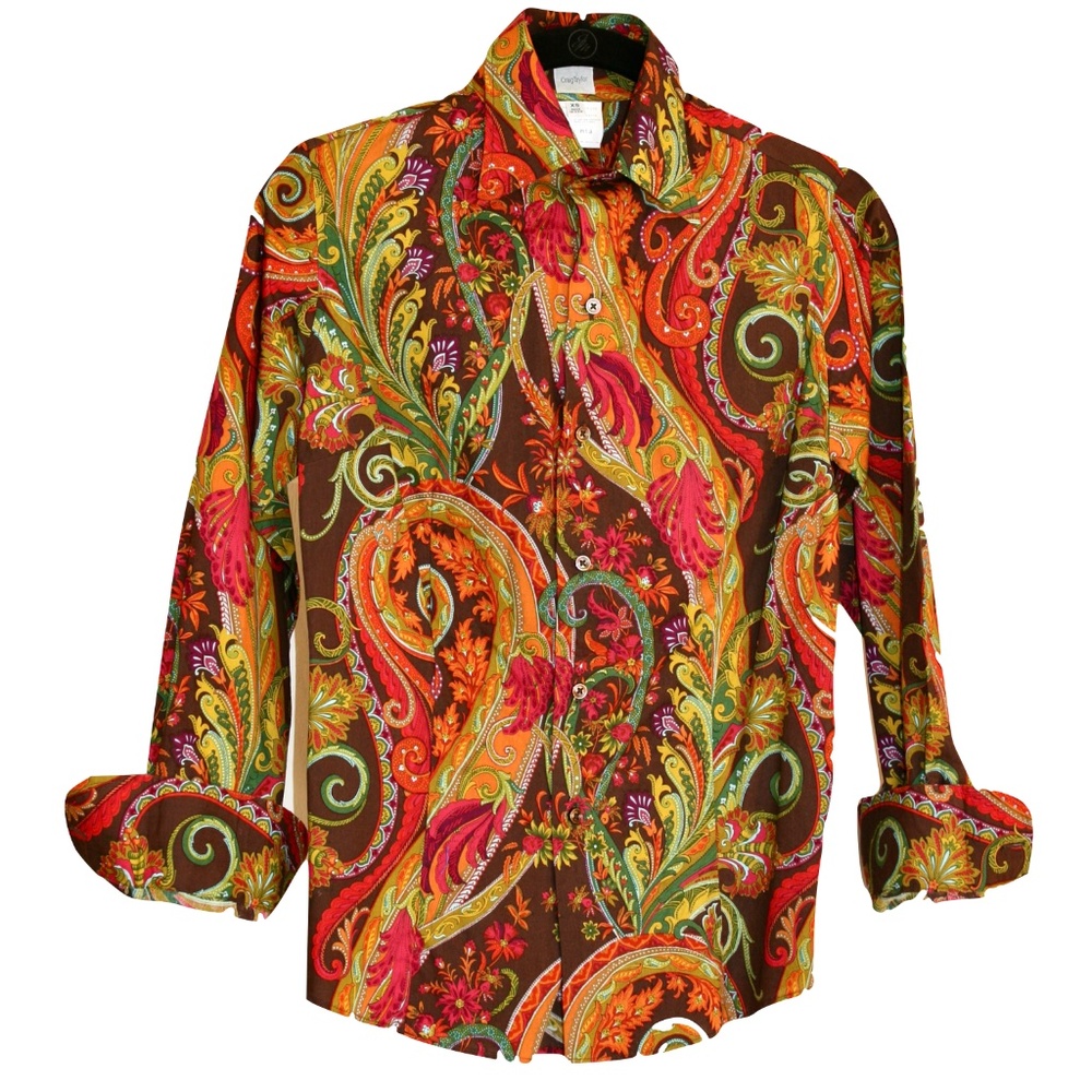 CRAIG TAYLOR Paisley Egyptian Cotton Blouse Top Vintage